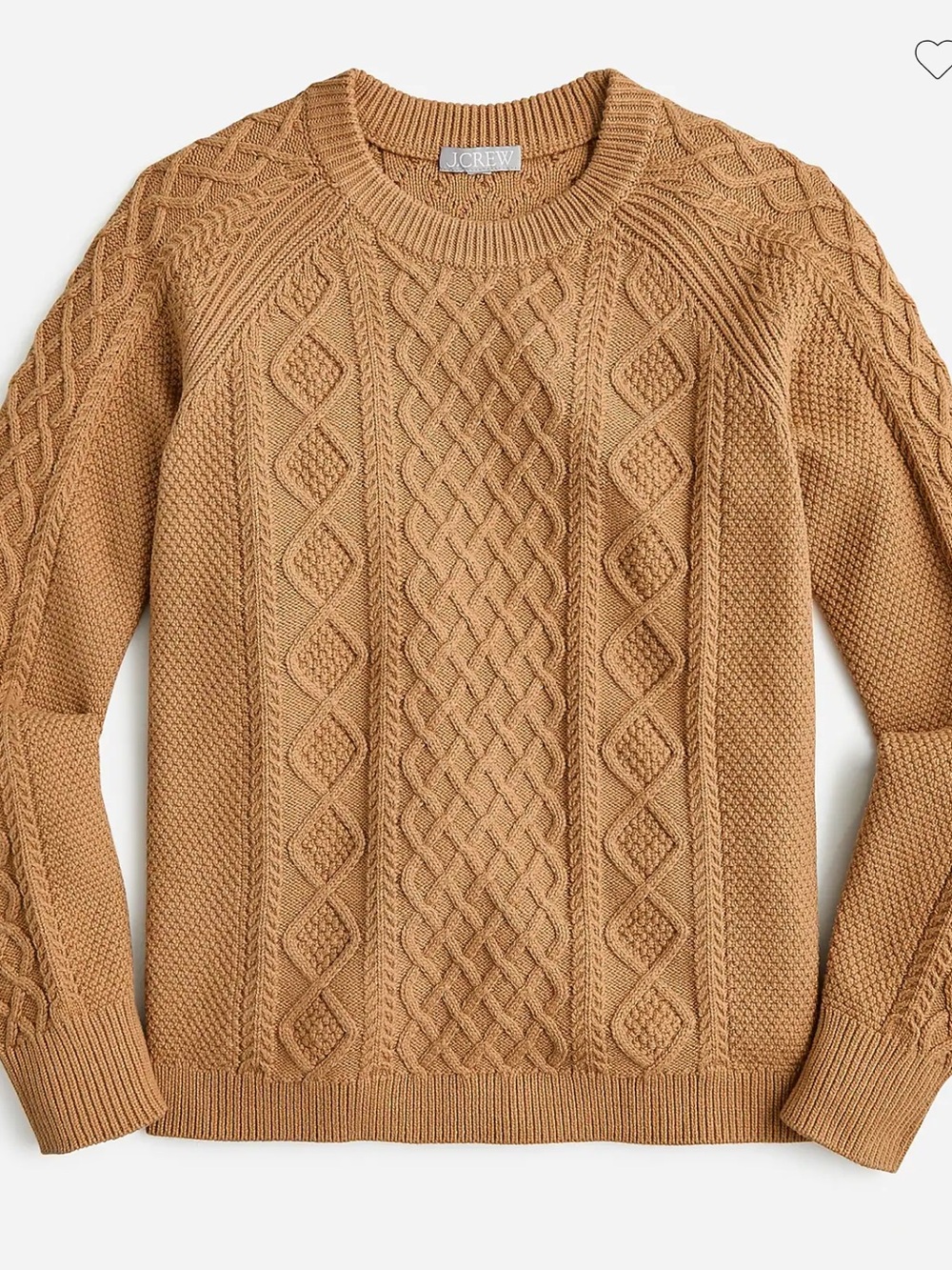 J. Crew 100% Cotton Cable Knit Sweater Brown Sz L